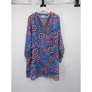 Cabi 5612 Primrose Blue Floral Shift Flowy Boho Bridal Shower Festival Country